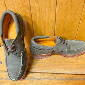 TIMBERLAND MEN'S AUTHENTIC HANDSEWN SHOE DARK GREEN SUEDE A2AA3 SIZE : 7.5